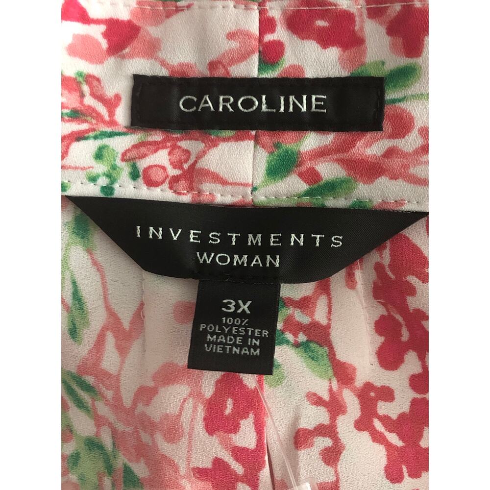 Caroline Investments Woman Cascading Vines Top 3/4 Sleeve Women's 3X NEW - Picture 6 of 9